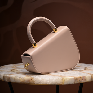 Blush Curve Chic Handbag - Beige