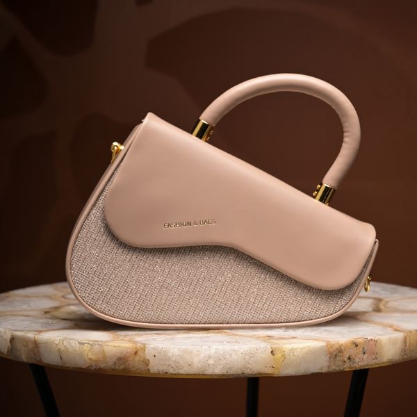 Blush Curve Chic Handbag - Beige