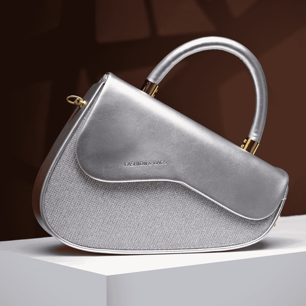 Blush Curve Chic Handbag - Silver