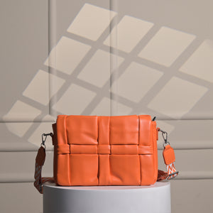 Noir Luxe Crossbody Handbag - Orange