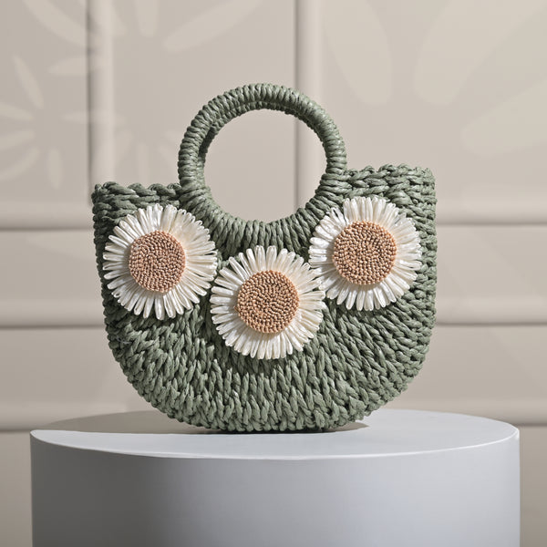 Quirvana Daisy Charm Handbag - Olive Green