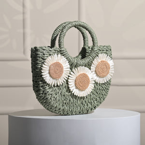 Quirvana Daisy Charm Handbag - Olive Green