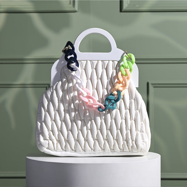 Moonlit Charm Tote Bag - White